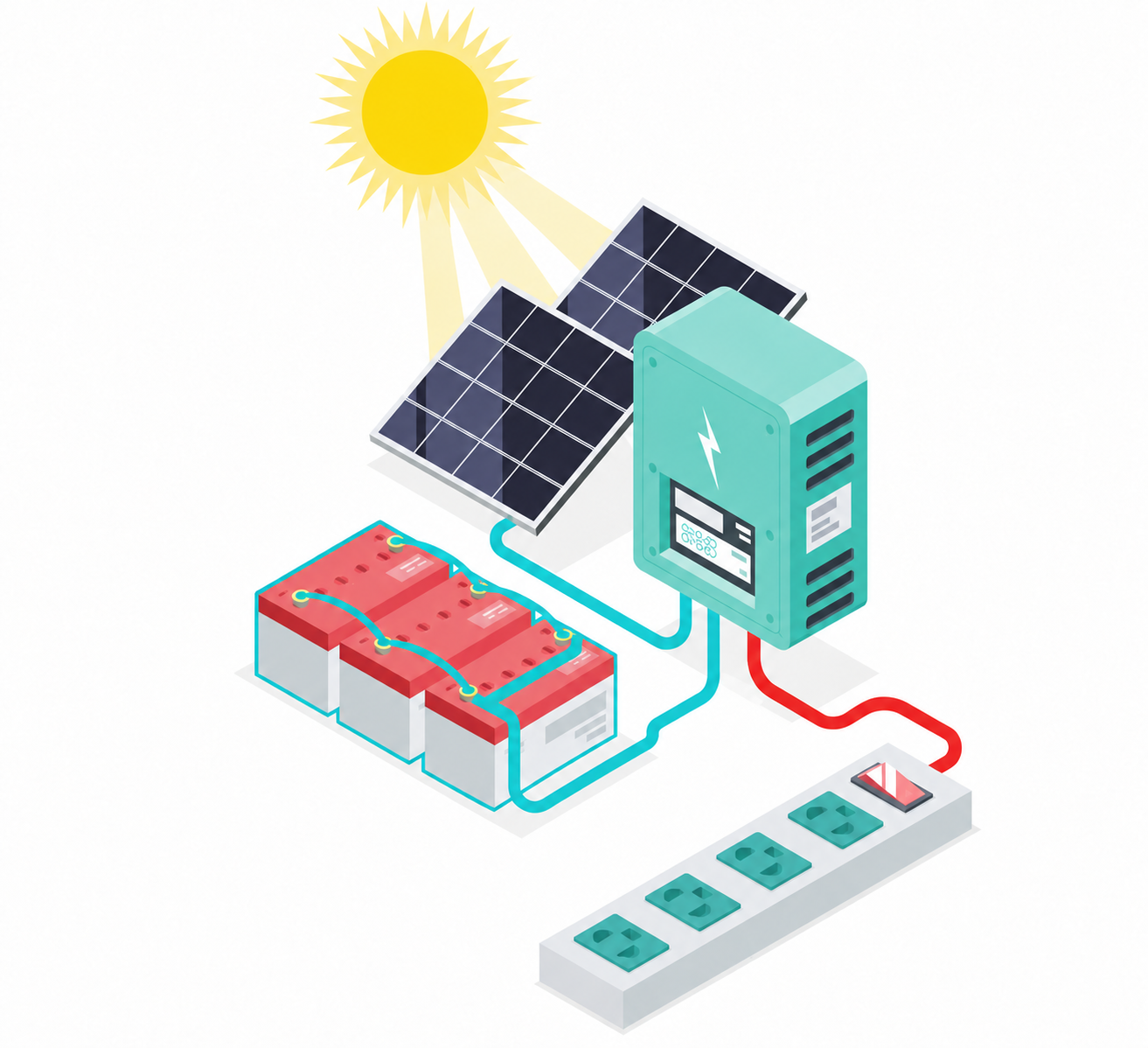 Off-grid solarni sustav s panelima i baterijom